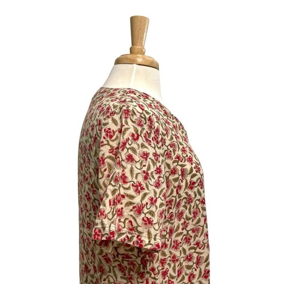 Vintage ANOKHI Floral Tunic Dress Short Sleeve Hippie Boho Gypsy size Medium - Picture 5 of 11